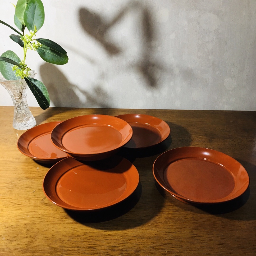 伝統工芸】象彦 漆工芸 椿皿 5枚セット 菓子皿 銘々皿 朱塗りの通販 by