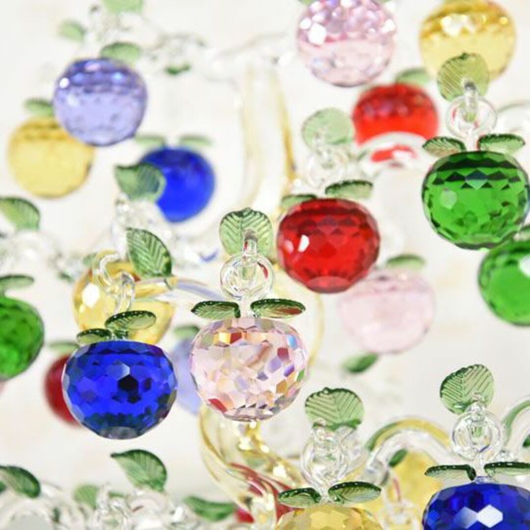 ガラスオブジェ キラキラ林檎の木の通販 by Pinky｜ラクマ