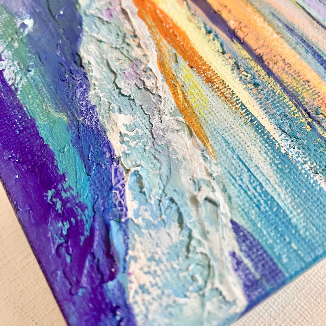 sunset＊風景画 海 夕日 絵画 テクスチャーアート アクリル画の通販 by