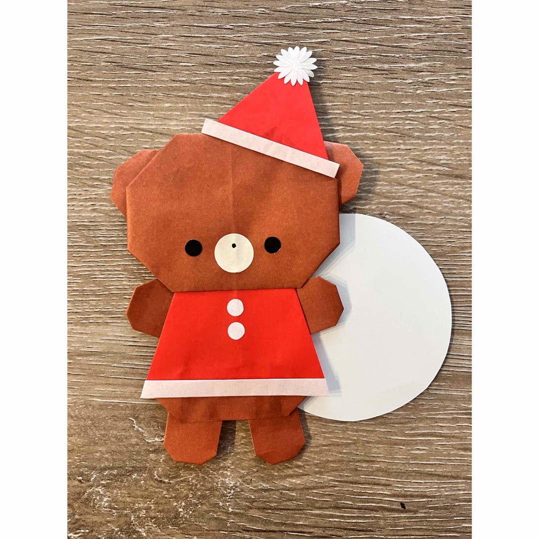 くまサンタ クリスマス 折り紙 ハンドメイド 壁面飾り 冬の通販 by