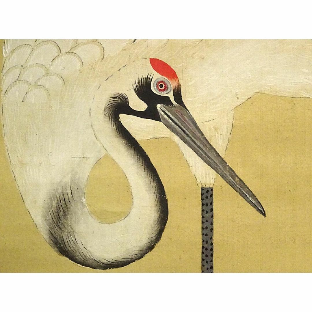 真作】掛軸 土佐光貞『祝儀三幅対 鶴 福禄寿』絹本 箱付 掛け軸 a01141