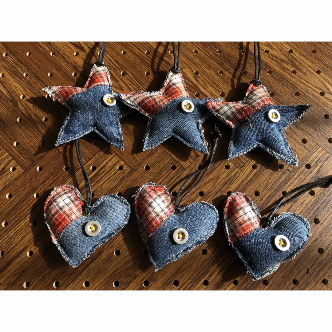 クリスマスオーナメント デニム リメイクの通販 by えーさん's shop