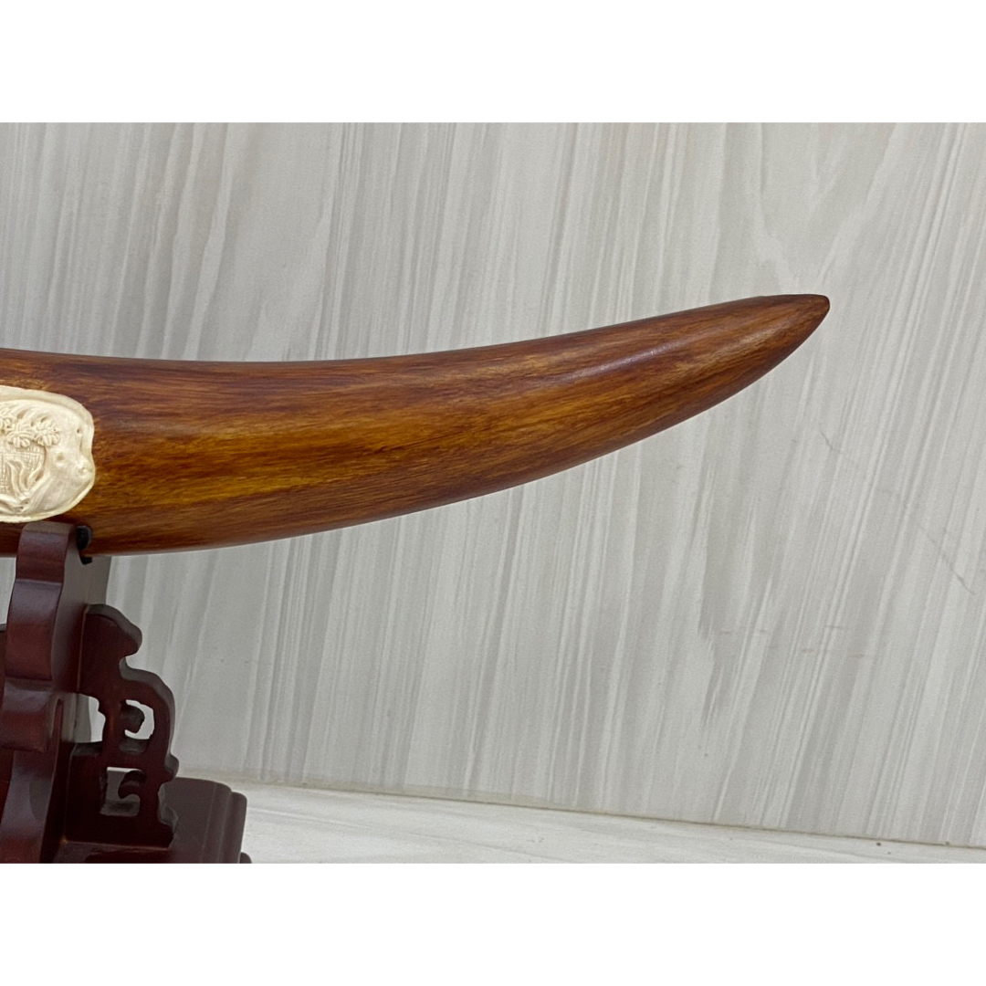 天然マンモス牙美しい手作り彫刻吉祥如意置物 天然マンモス牙美しい