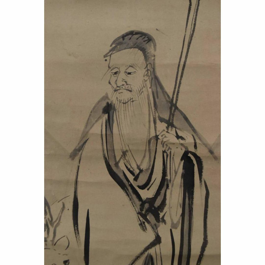 狩野安信/牧心斎/寿老人図/鹿寿老図/掛軸☆宝船☆Z-631の通販 by 掛軸