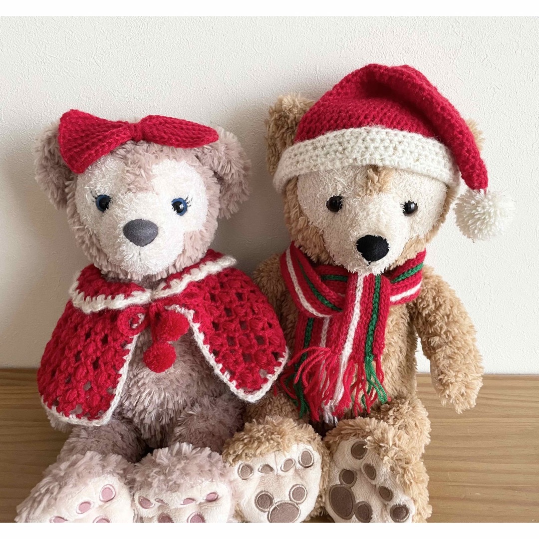 ダッフィークリスマスコスチューム🧸手編みサンタ帽子＆マフラー🎅の