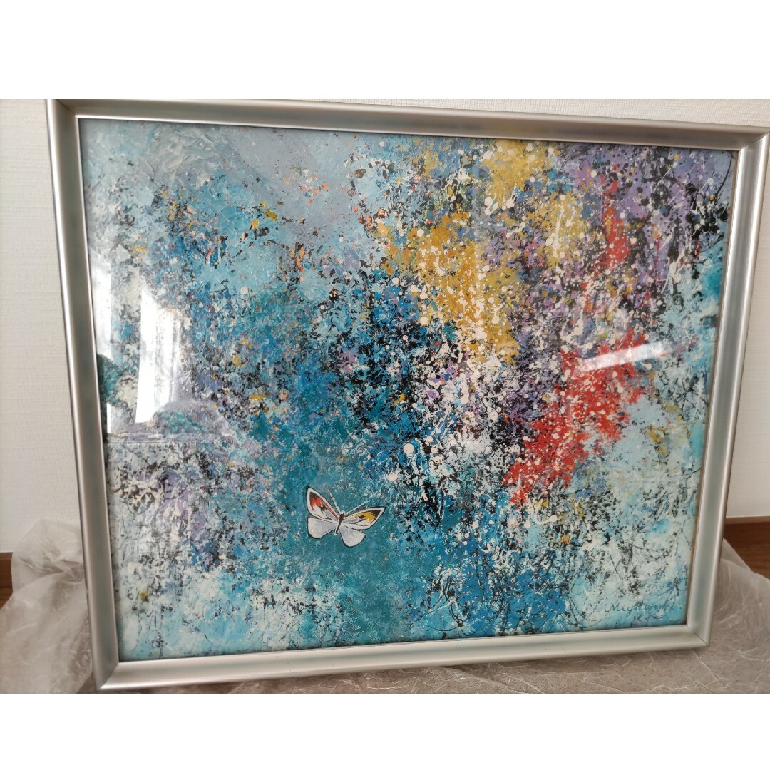 額縁入り 蝶 絵画の通販 by なし｜ラクマ