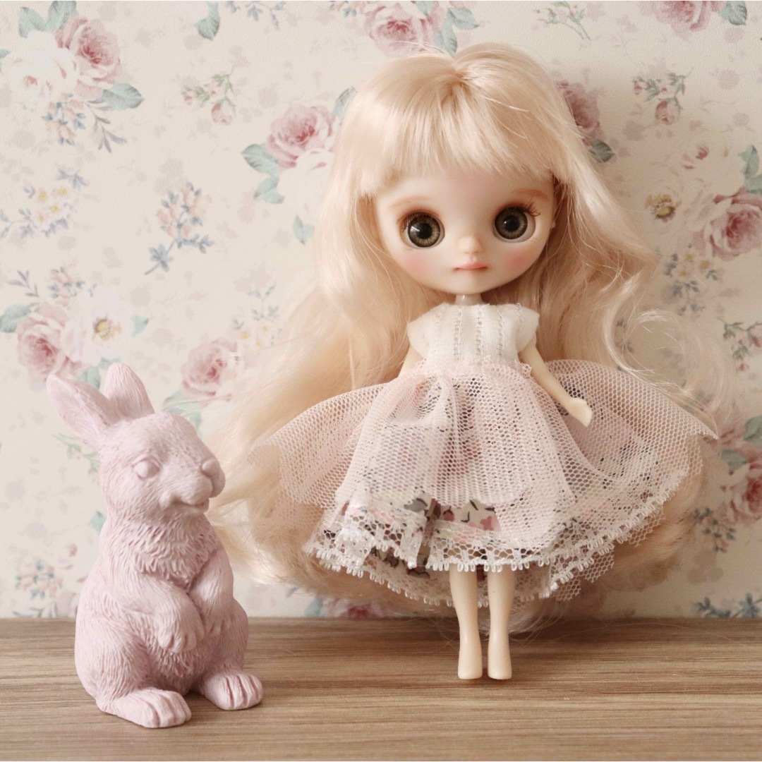 カスタムアイシードール ❀被せるウィッグ付き ドレス 花かんむり