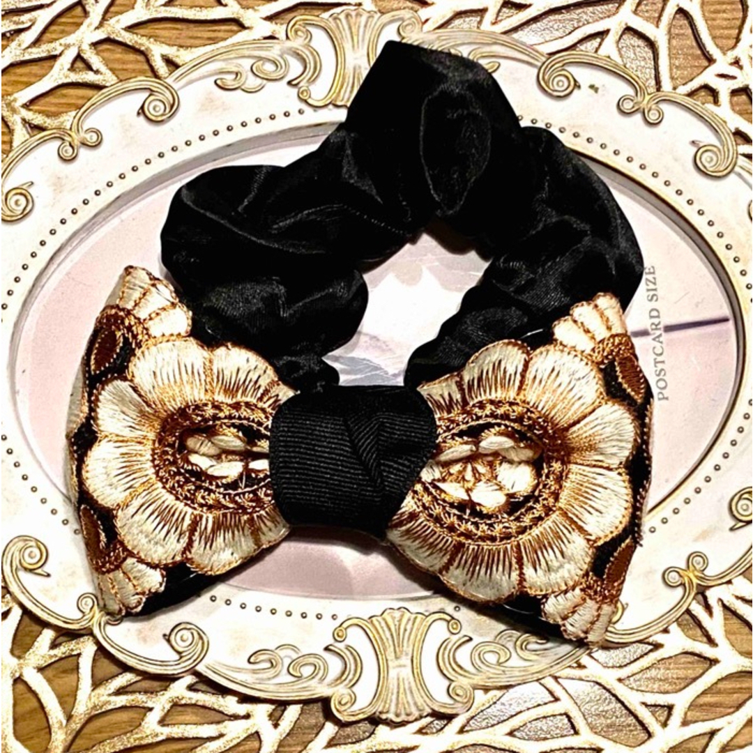 インド刺繍リボンシュシュ ハンドメイド リボンの通販 by M-style