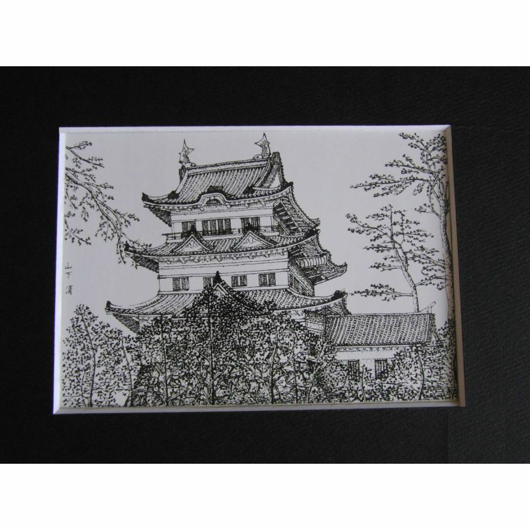 山下清、【小田原城】、希少な額装用画集より、美品、日本人画家、新品
