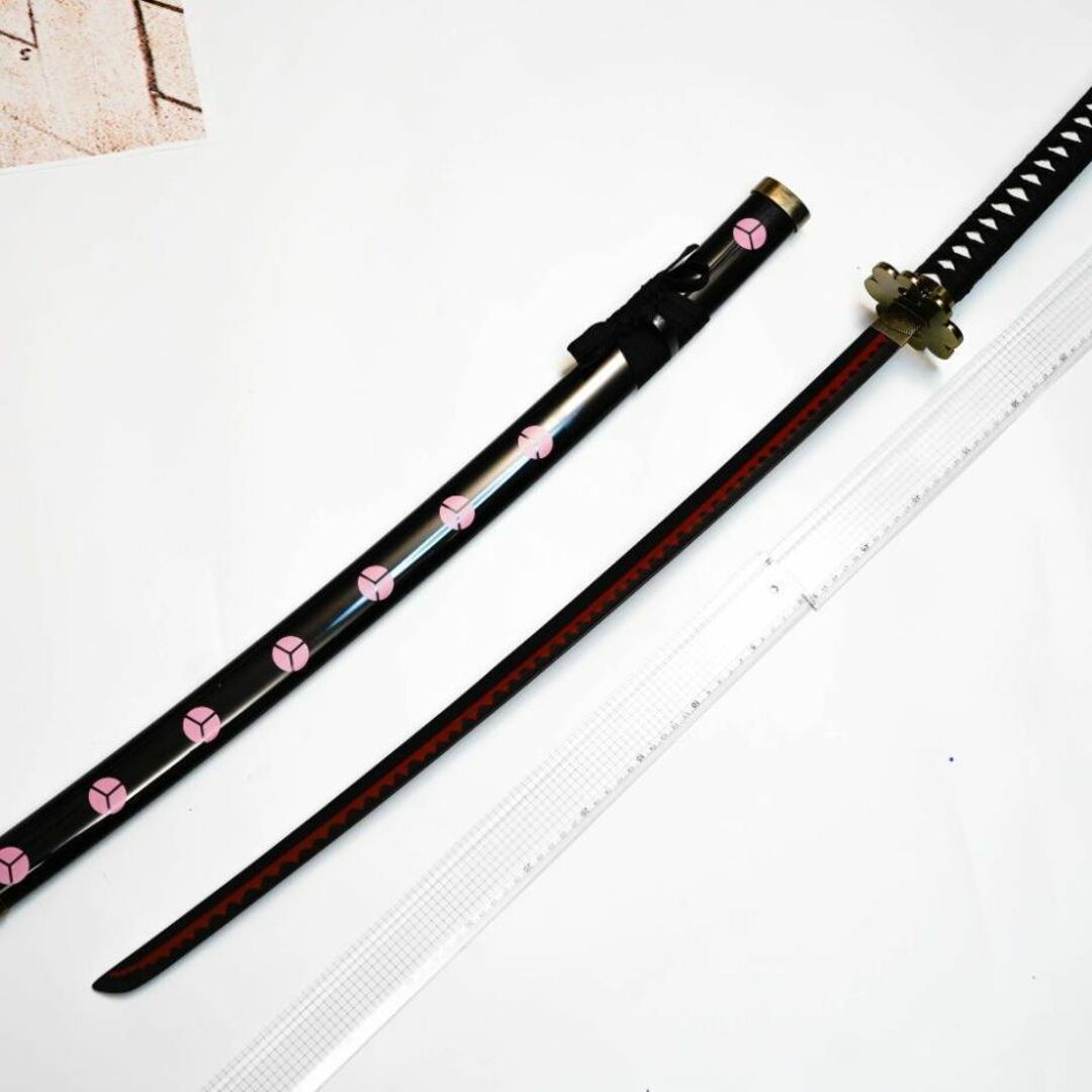 秋水 ゾロ ワンピース 刀 コスプレ 赤黒 金属製 実寸大100cm【現物撮影