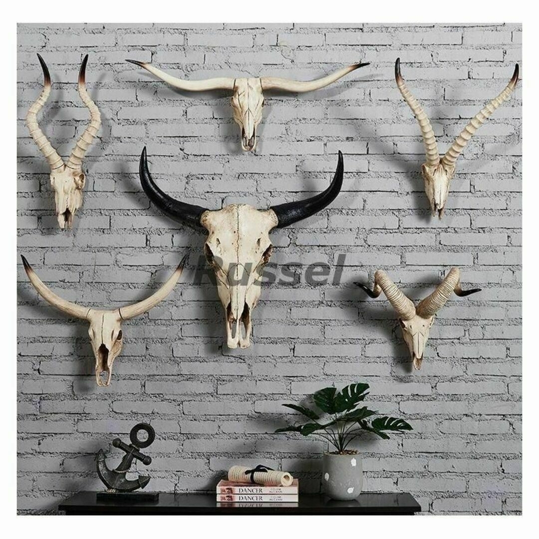 オブジェ 頭蓋骨 頭 ハンティングトロフィー 鹿の通販 by Russel