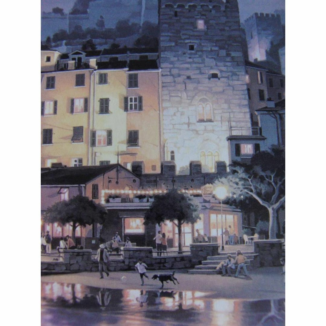 笹倉鉄平、【ベルネのカフェ】、希少な額装用画集より、状態良好、新品