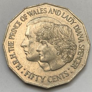 海外コイン オーストラリア 50セント記念硬貨 1981年 エリザベス2世の