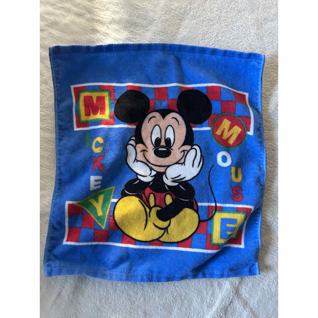 Disney - ミッキー ディズニー タオル ハンドタオル ブルー レトロ