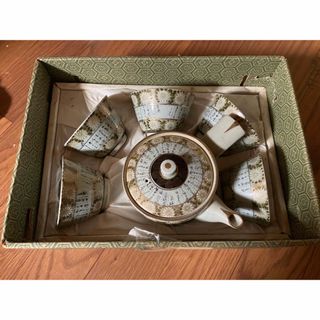 九谷青窯 - 昭和レトロ 未使用 特製 九谷焼 手描き 菊詰細字 番茶揃の