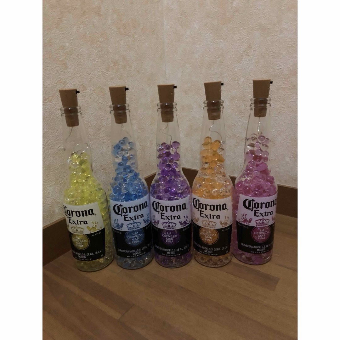 コロナビール ボトルライト LED 間接照明 フロアライト 5色セットの