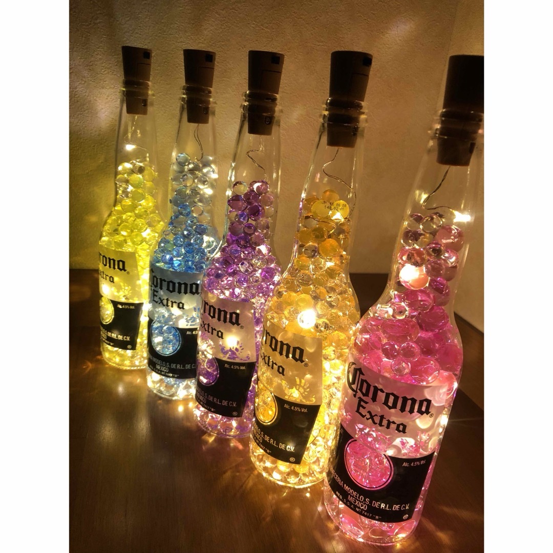コロナビール ボトルライト LED 間接照明 フロアライト 5色セットの