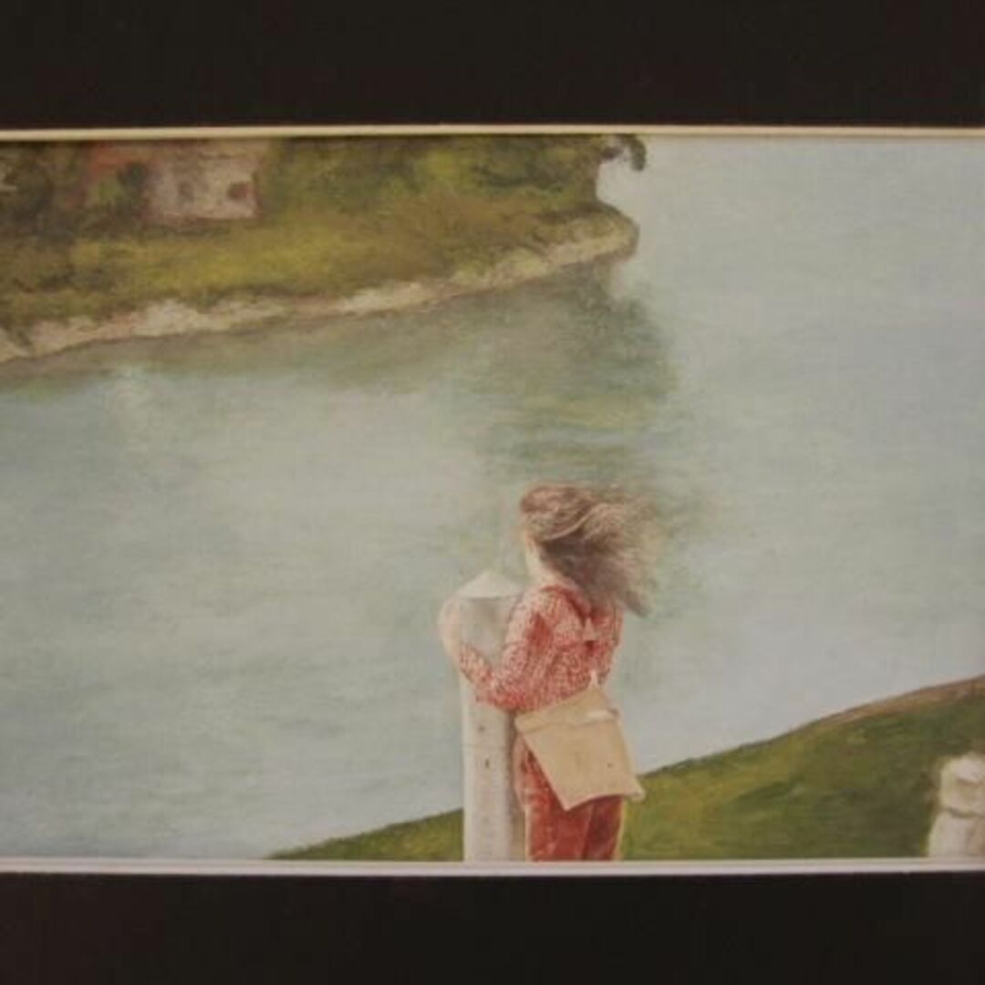 大津英敏、【帰船】、希少な大判額装用画集より、美品、日本人画家