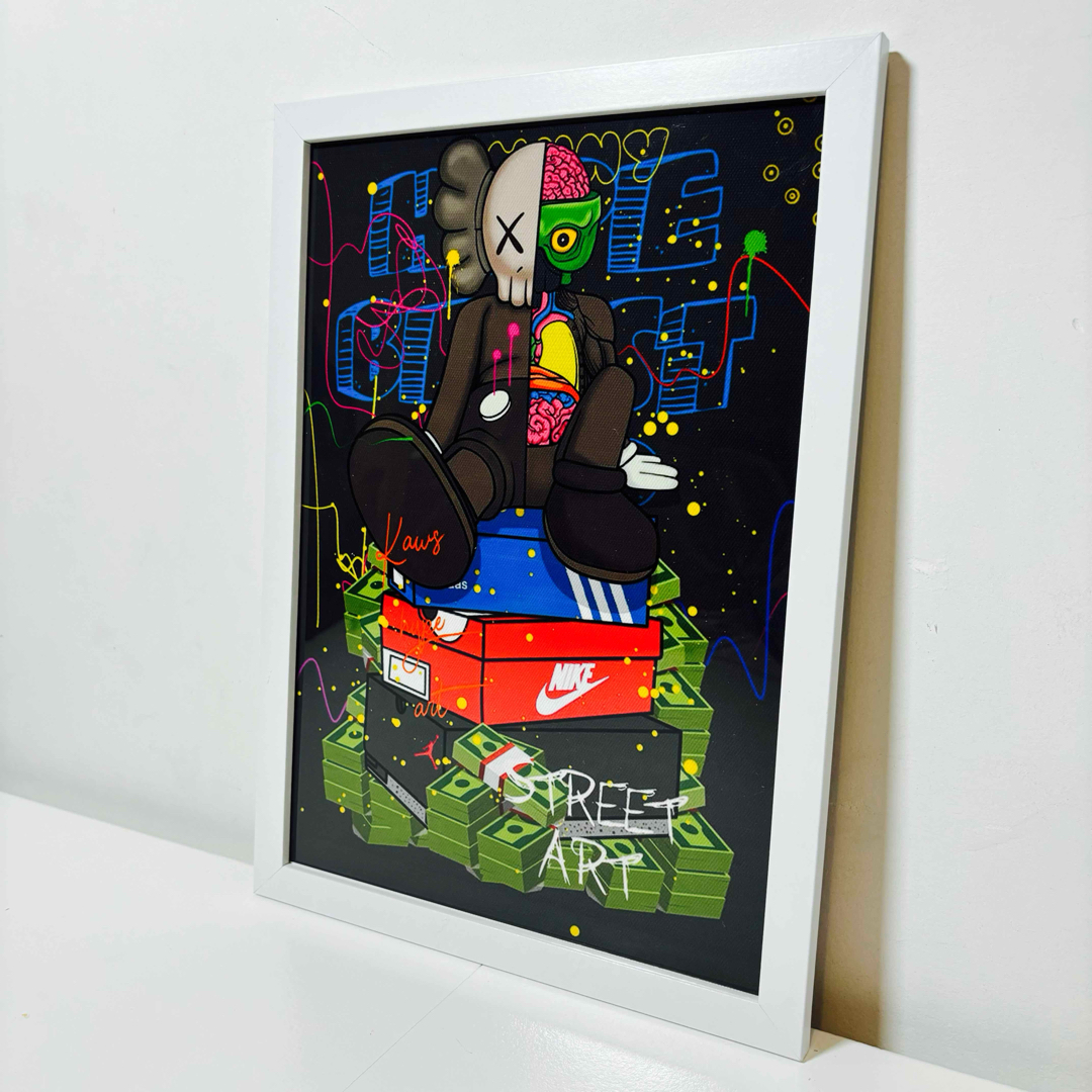 白額付きポスター】KAWS(カウズ)43ベアブリック(A4サイズ)の通販 by