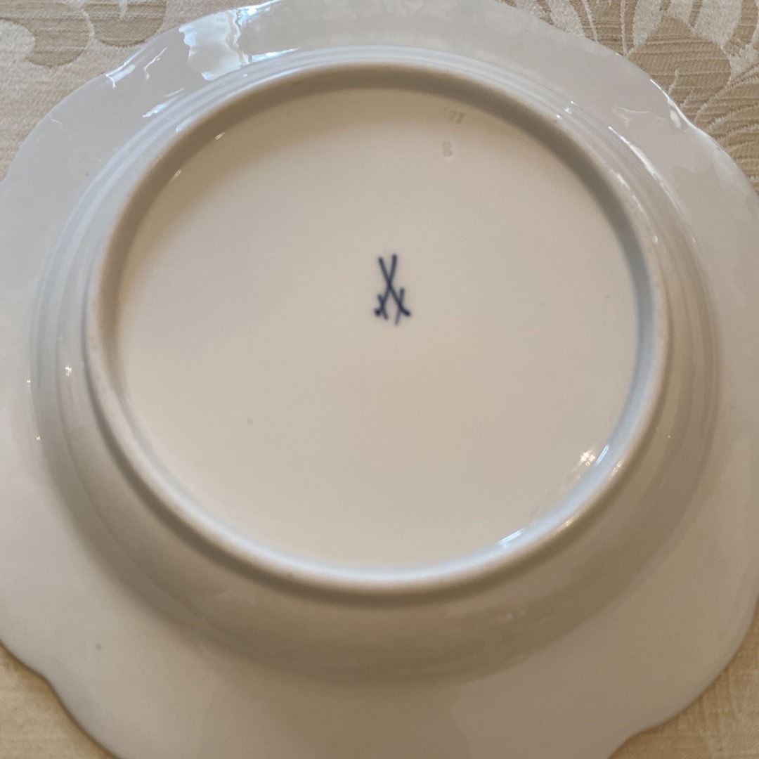 MEISSEN - 【古マイセン】金彩 レリーフ皿 プレート「鳥 バード