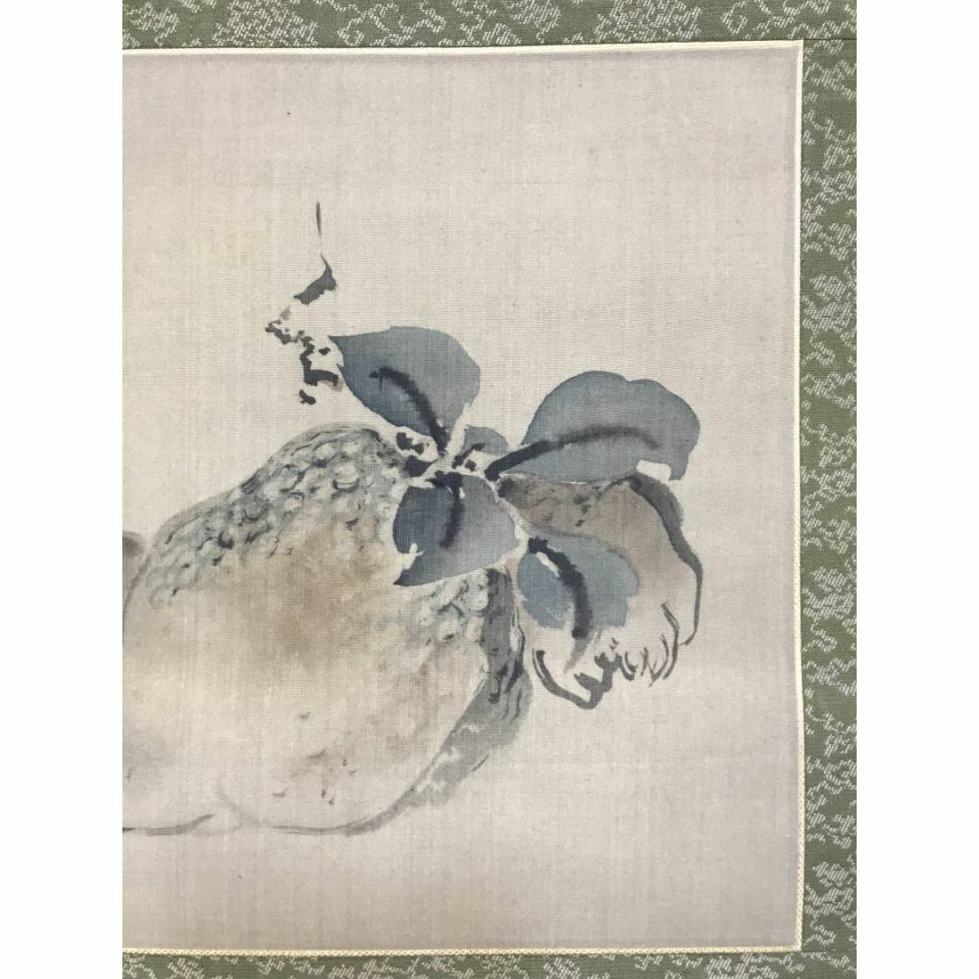 複製/渡邉華山/渡辺崋山/佛手柑図/果物図/横物/掛軸☆宝船☆AE-377の
