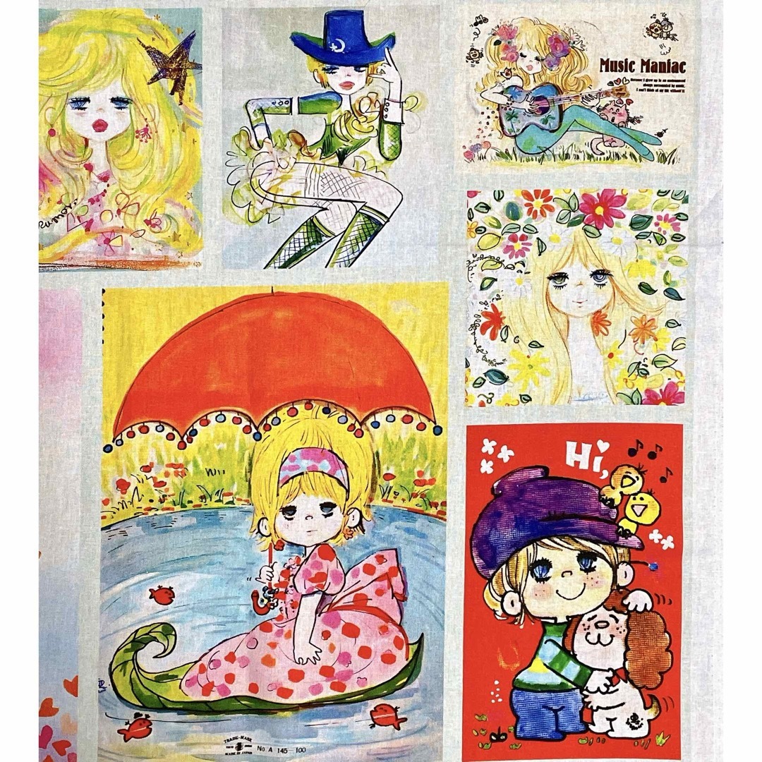 水森亜土 可愛い女の子 パネル生地の通販 by ユズリ's shop｜ラクマ