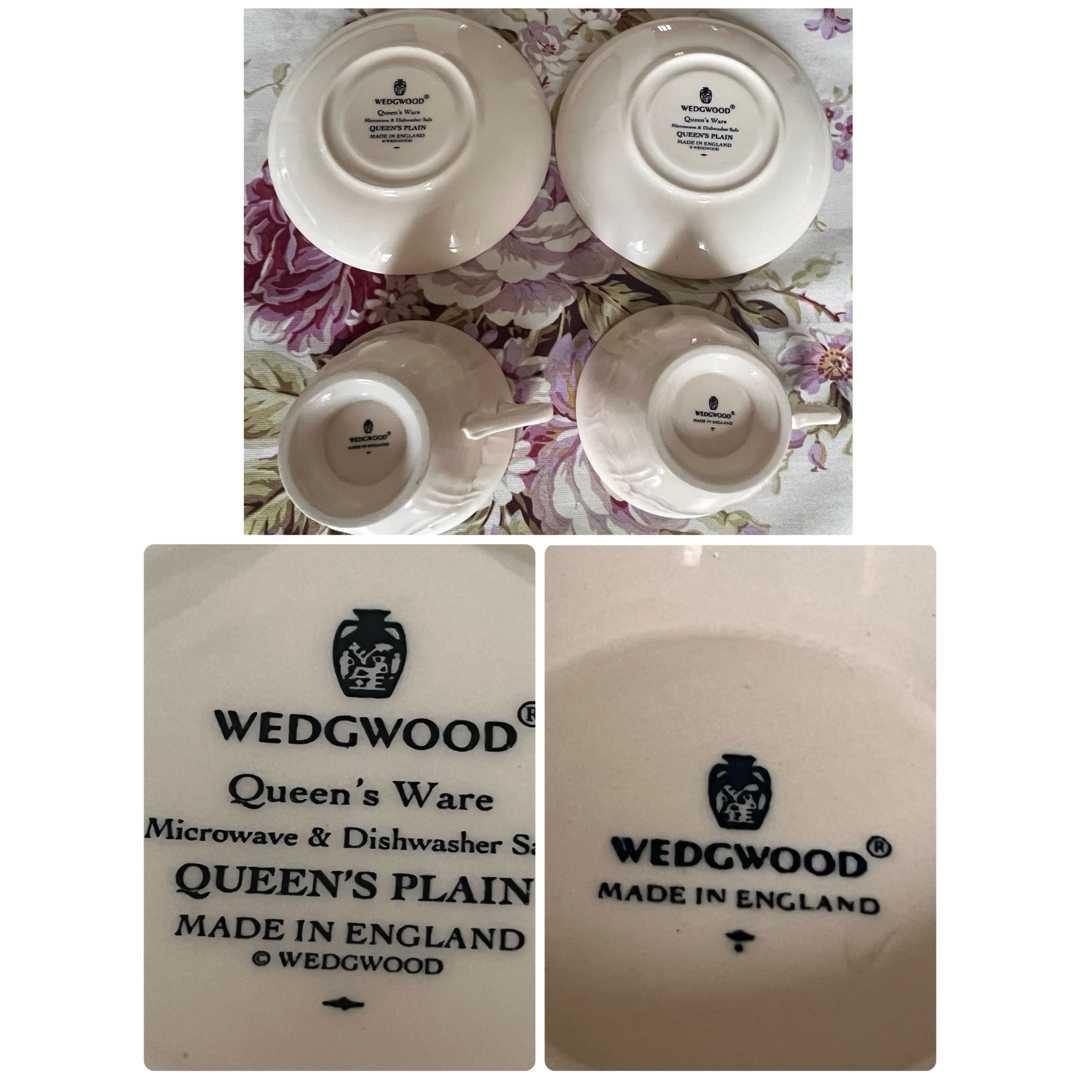 WEDGWOOD - 【黒壺美品】ウェッジウッド☆クイーンズプレーン☆花リムC