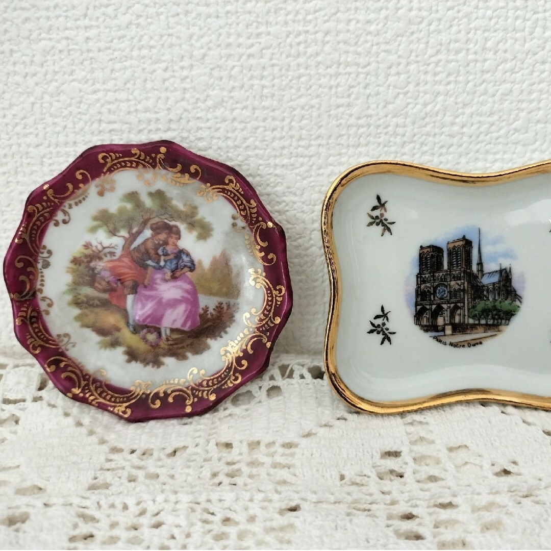 値下げ！リモージュ飾り皿約25.5cm ラージプレート 金彩 ヴィンテージ