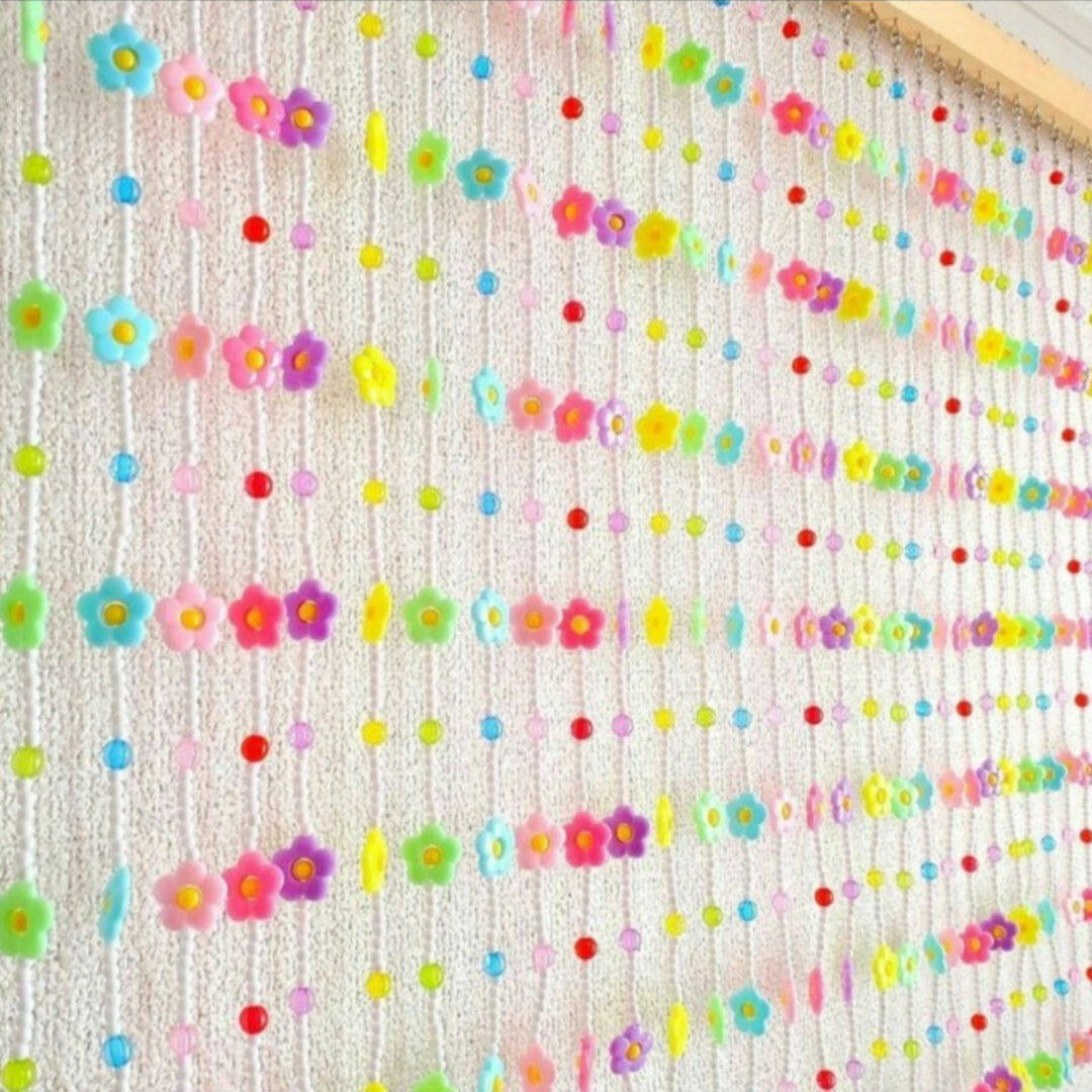 のれん 珠暖簾 昭和レトロ ビーズのれん ビーズカーテン カラフル