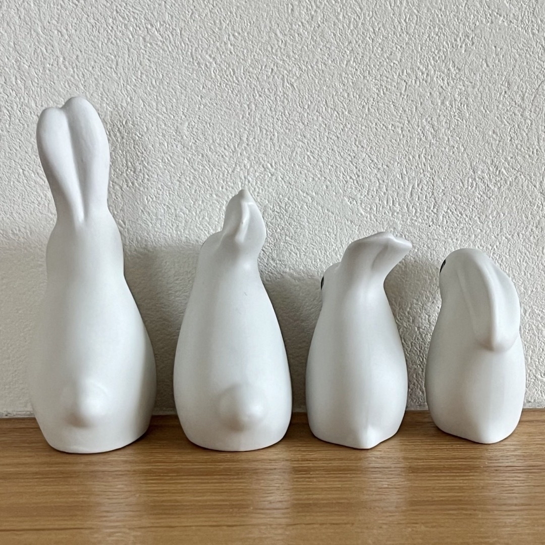 ARABIA - 【廃盤】ARABIA ヘルヤ うさぎの親子の置物 全種類 4点セット