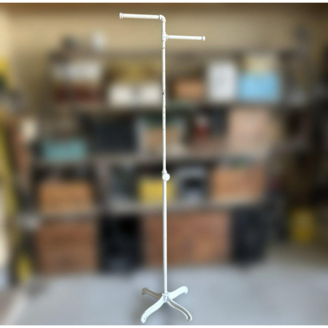 インダストリアル 配管パイプ アイアン ハンガーラック 無骨 シャビー 白