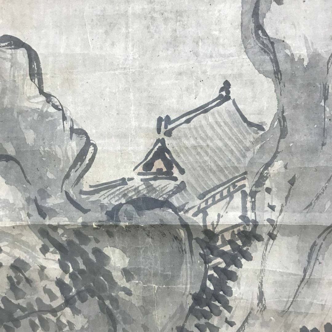 谷文晁/山水人物図/山水図/楼閣山水図/古画/掛軸☆宝船☆AE-132の通販