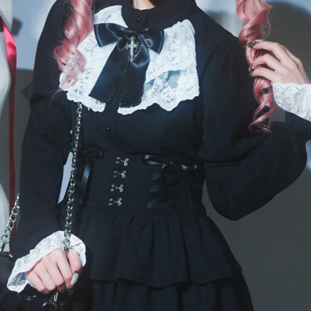 Miuco.様専用フリル付ミラーレースカフェカーテン miuco様専用 ストライプ