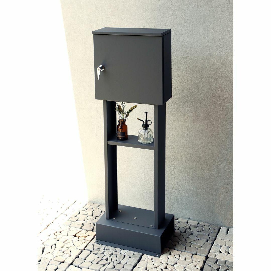 MJ PT AD スタンドポスト ストア 郵便ポスト グレー