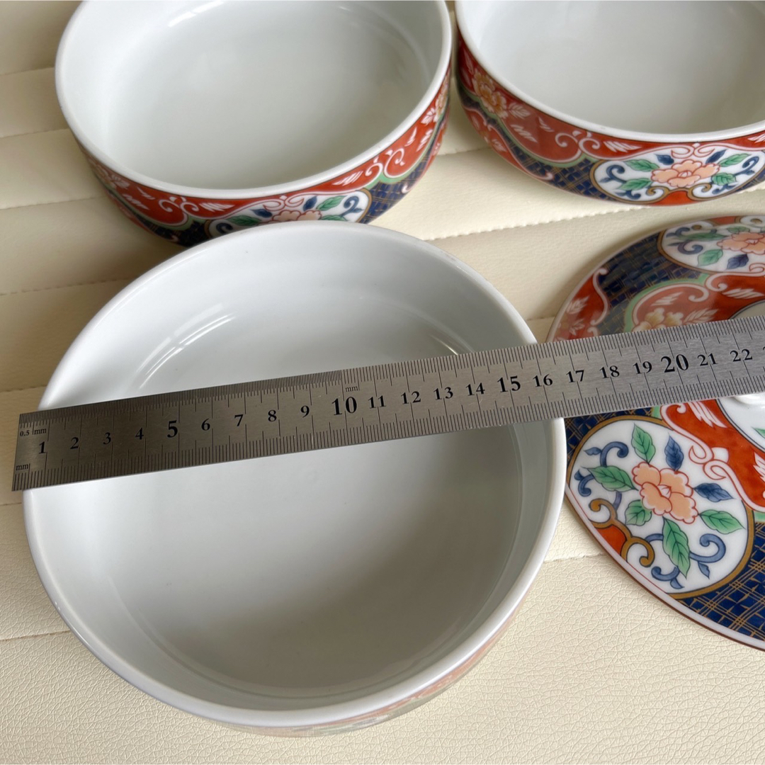 美濃焼 - 前畑陶器 庫山窯 元禄染錦 三段重 古伊万里 色絵 蓋付き重ね