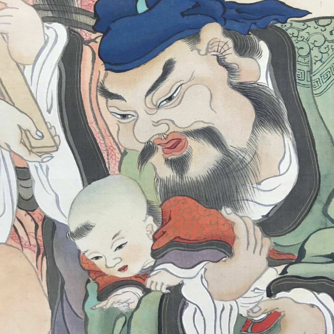 真作/原在泉/牡丹に蝶図/布袋屋掛軸HD-660