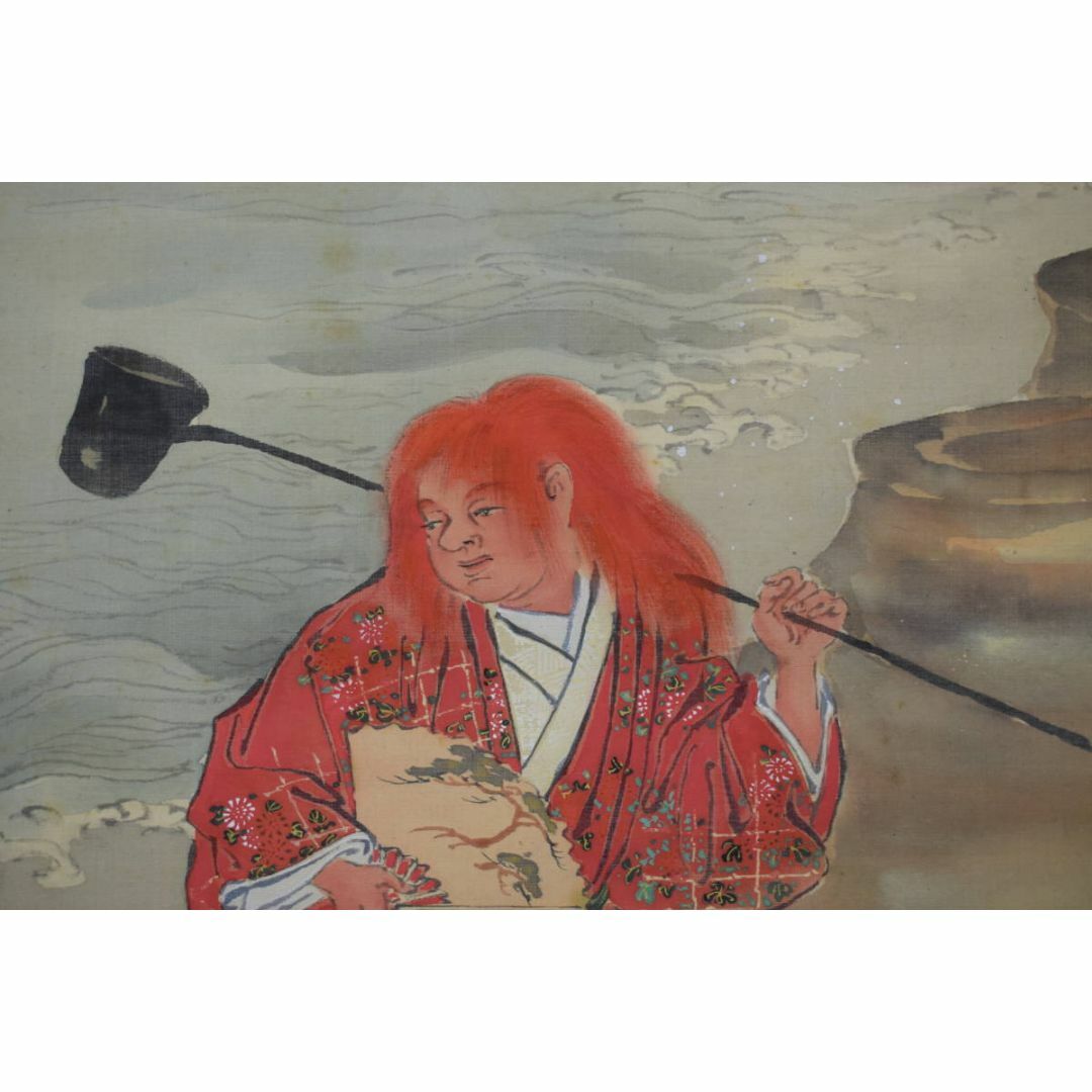 真作】藤島華僊/猩々図/祝事人物図/能画/掛軸☆宝船☆Z-237の通販 by