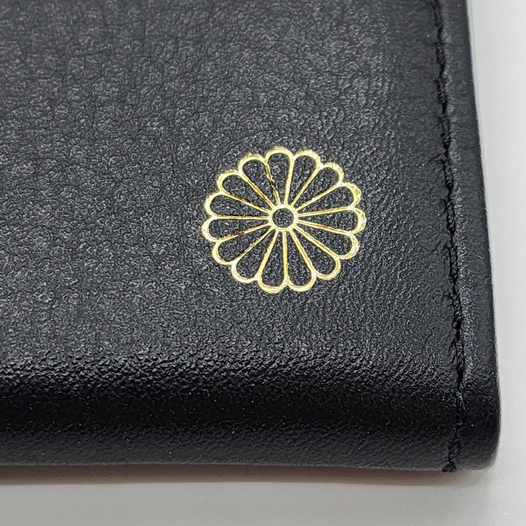 皇居売店の特製財布（長財布）黒（本革、菊の御紋入り）の通販 by