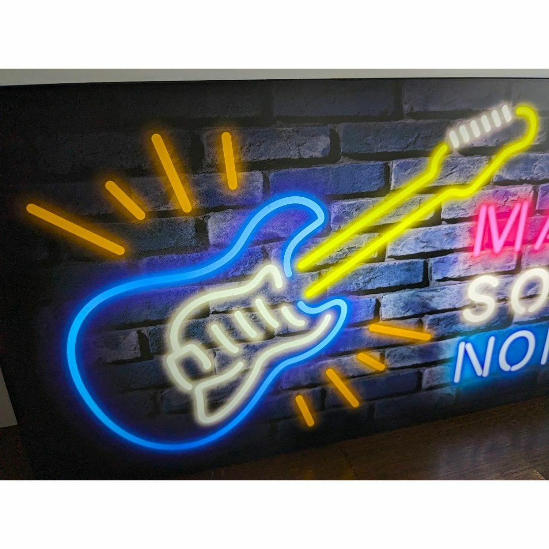 Lサイズ】ギター ライブ ミュージック 楽器店 看板 置物 雑貨 ライト