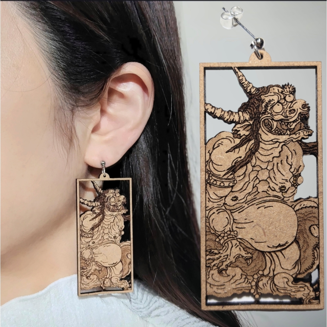 和風ピアス 曽我蕭白【雪山童子図】鬼の通販 by shell.｜ラクマ