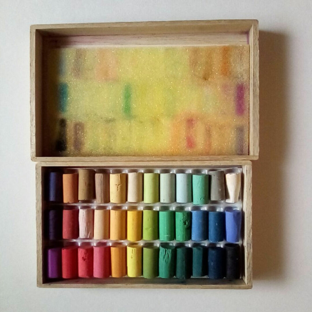 ゴンドラ パステル 36色セット 木箱入り ソフトパステル 日本製 使用品