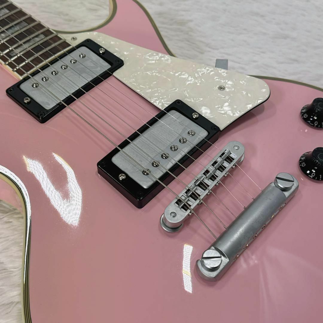 burny レスポールカスタムタイプ ピンクカラー 美品訳アリ バーニーの