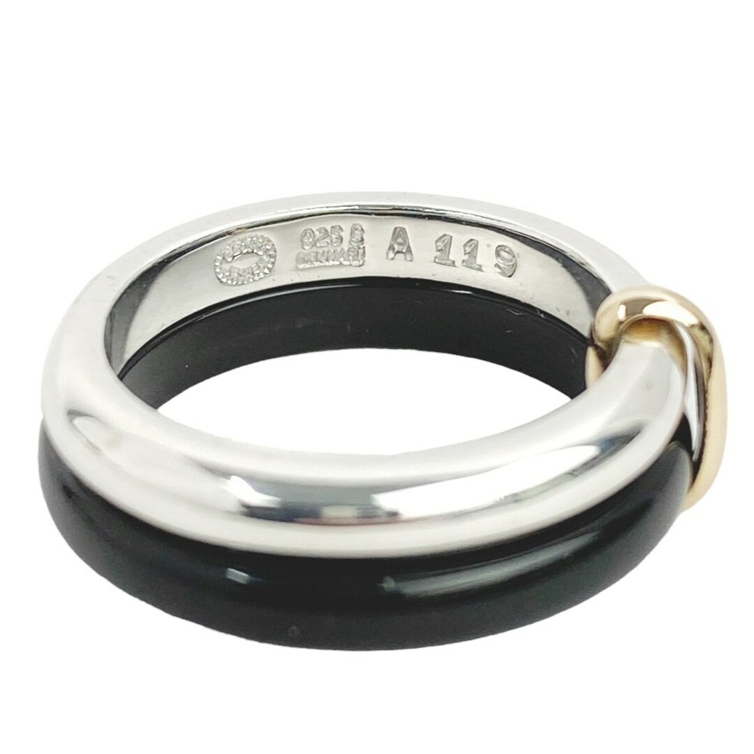 ジョージジェンセン アメジスト付き花形シルバーリング サイズ36