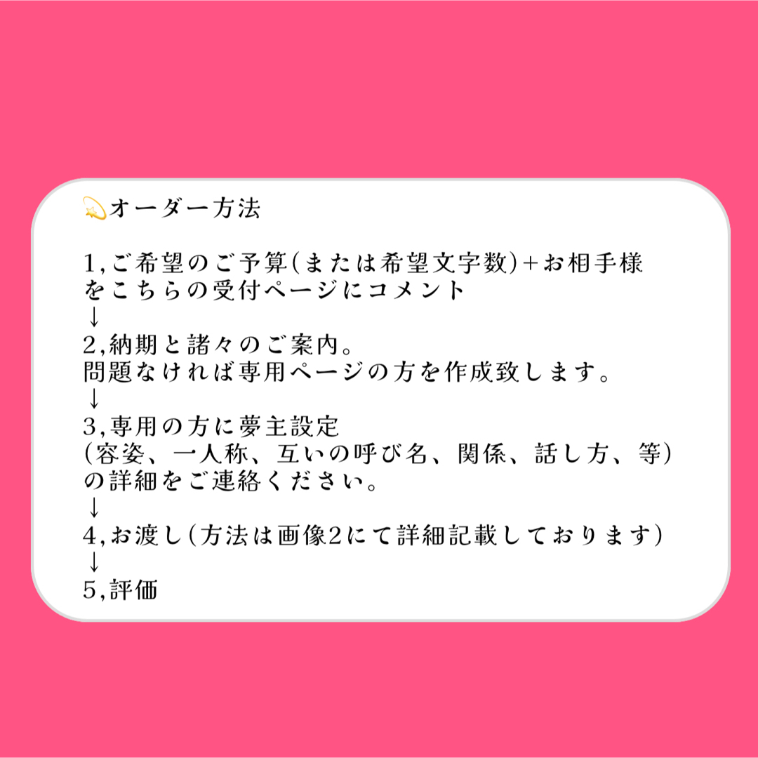 夢小説オーダーの通販 by ひさぎくるわ's shop｜ラクマ