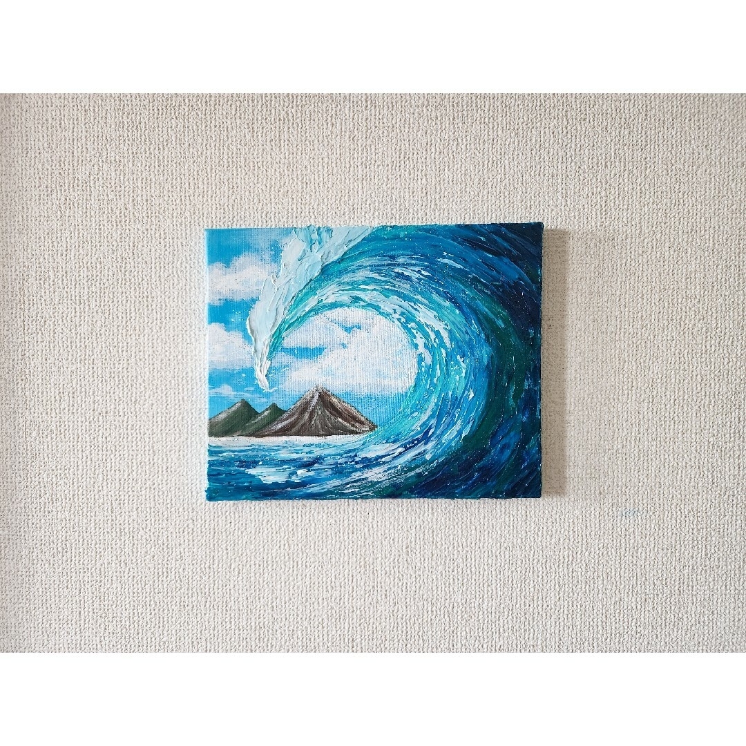 風景画 海 テクスチャーアート 抽象画 海の絵 夏 サーフィン アクリル