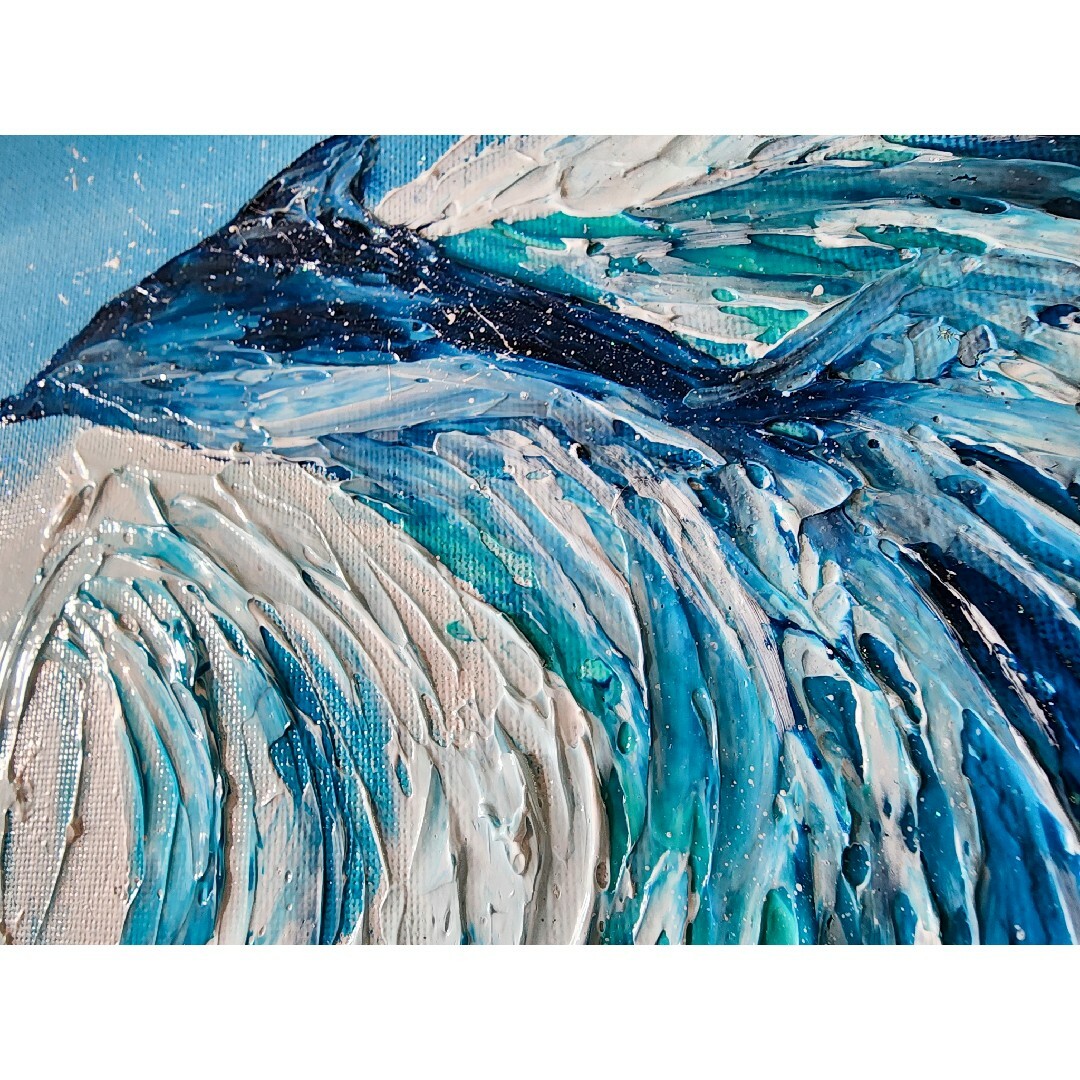 風景画 海 テクスチャーアート 抽象画 海の絵 夏 サーフィン アクリル