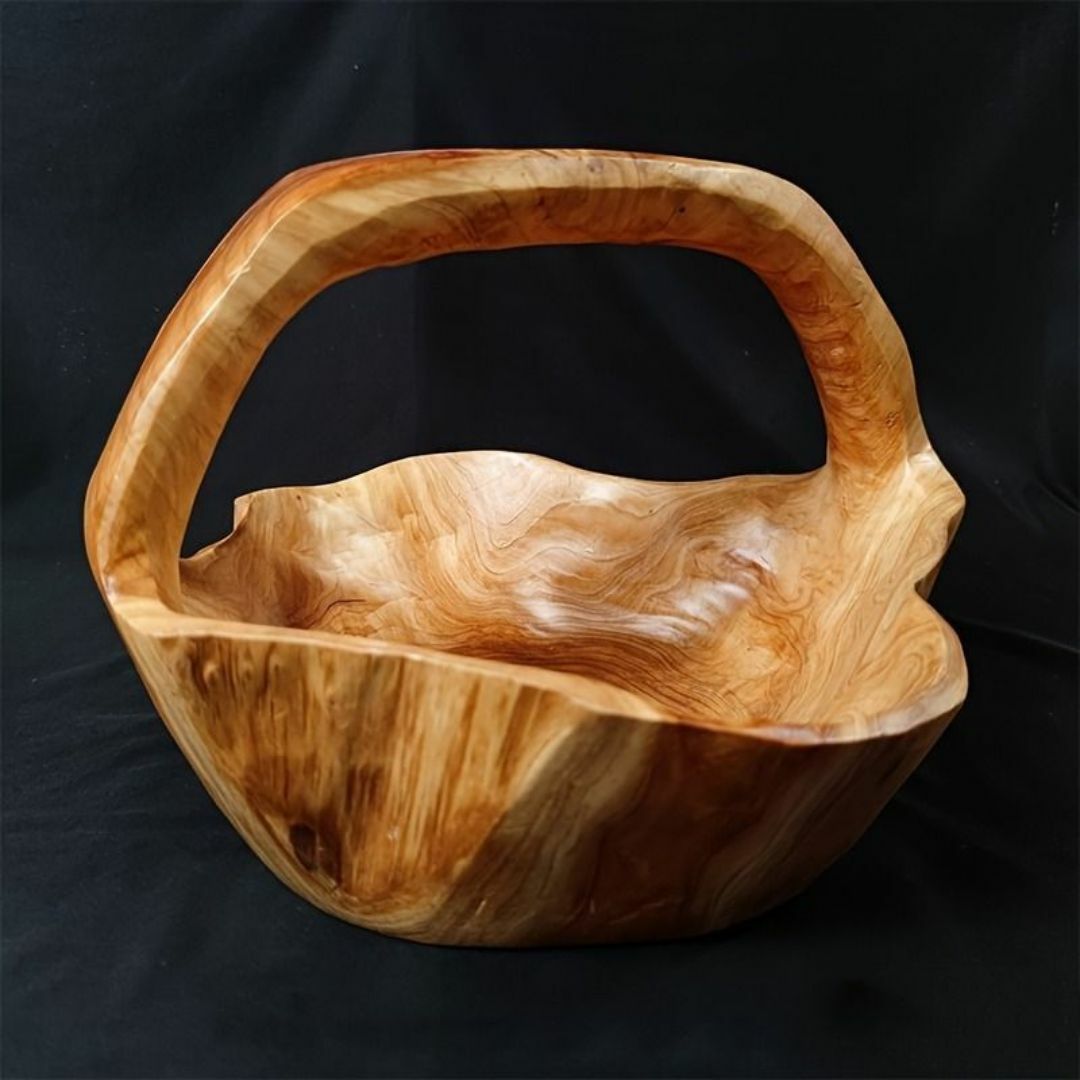 丸太くり抜き 切り株 バスケット 木彫り バスケット 民芸 木製 収納