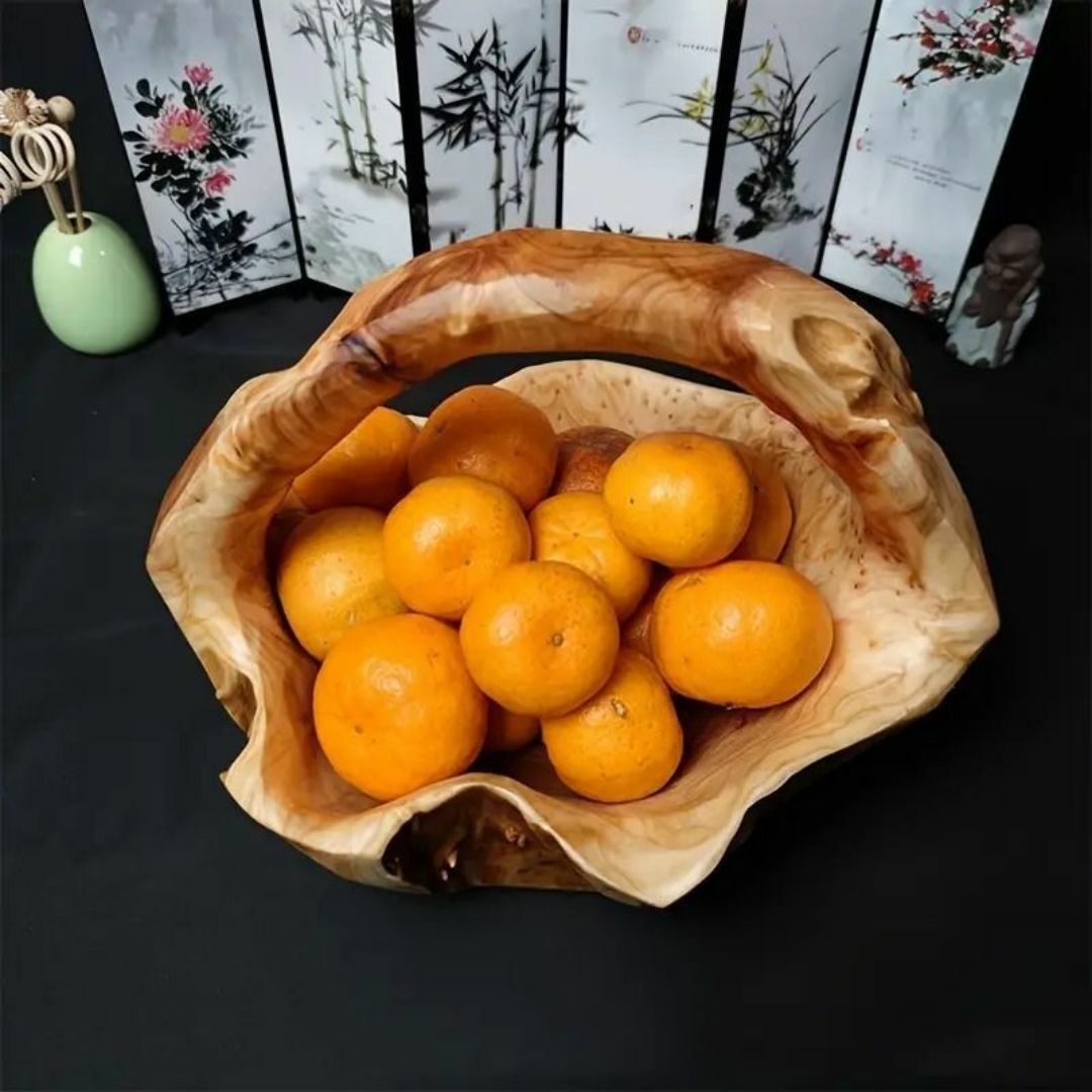 丸太くり抜き 切り株 バスケット 木彫り バスケット 民芸 木製 収納