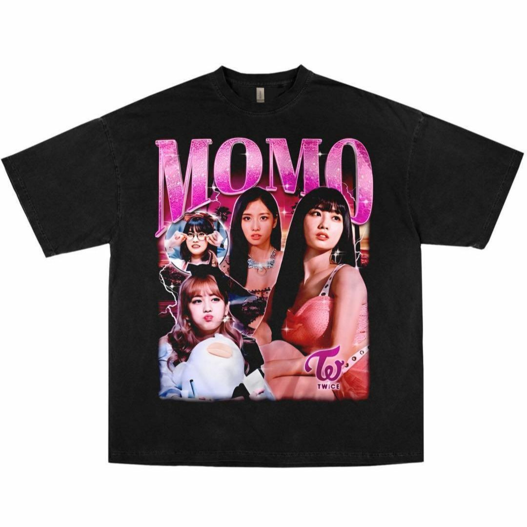 TWICE モモ Tシャツ ブラック vintage rapteeの通販 by yutete ｜ラクマ