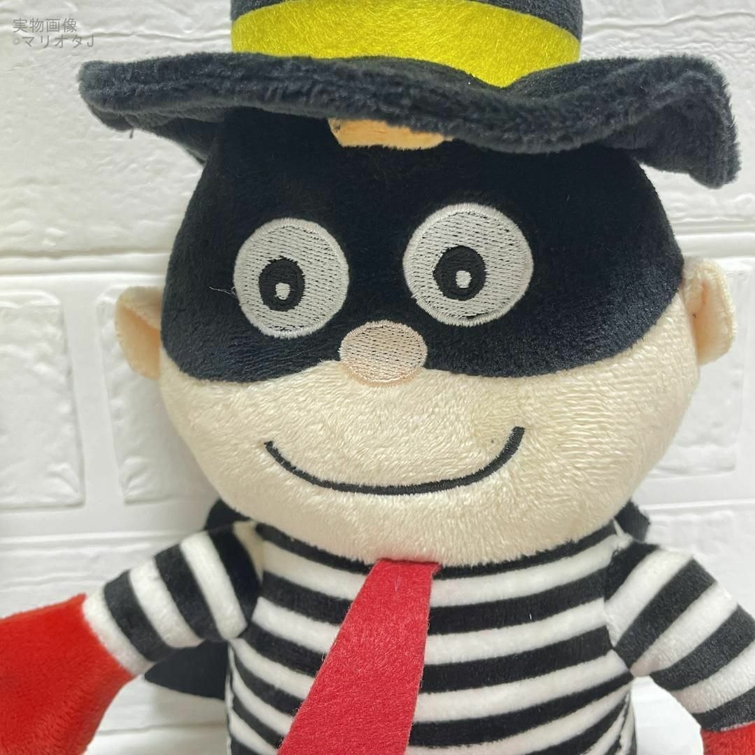 ハンバーグラーぬいぐるみボーダー人形マクドナルド白黒マクド帽子